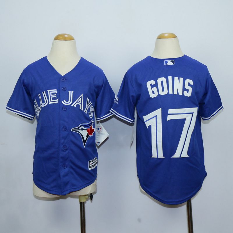 Youth Toronto Blue Jays #17 Goins Blue MLB Jerseys